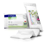 Conti Incontinence Wet Wipes Post Toileting Patient Cleansing Wipes 22x17cm Flushable/Macerator Friendly (50 Wipes Per Pack | Fragrance Free) Includes RE-GEN Cotton Pleat (50 Count - Pack of 24)