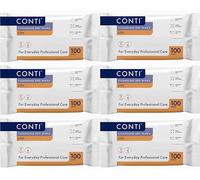 Conti Lite - Patient Cleansing Dry Wipes, Lightweight Strong Cleaning Cloths, Wipe Size 32cm x 30cm, 100 Wipes Per Pack - 6 Pack
