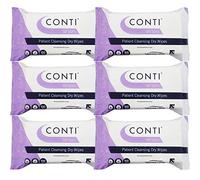 Conti So Soft - Patient Cleansing Dry Wipes, Added Cotton Heavier Wipes, Ideal For Sensitive Fragile Skin, Wipe Size 32cm x 30cm, 100 Wipes Per Pack - 6 Pack
