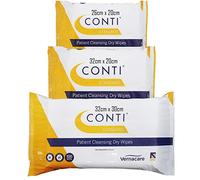 Conti Standard - Patient Cleansing Dry Wipes, Every Day Universal Use Cleaning Cloths, Wipe Size 26cm x 20cm, 100 Wipes Per Pack - Triple Pack