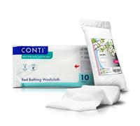 CONTI Wet Wipes Waterless Bathing Washcloth Patient Care Bed Bath Cleansing Wipes (10 Wipes Per Pack | Lightly Fragranced Formula) Includes RE-GEN Cotton Wool Pleat 100g (10 Count - Pack of 12)