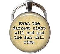 CONTIA Les Miserables Quote Keychain- Book Keychain- Even The Darkest Night Will end - Bibliophile