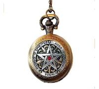 CONTIA Steampunk Pentagram Pocket Watch Necklace Occult Jewelry Art Nouveau Beautiful Gifts