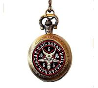 CONTIA Wiccan Pentagram Pocket Watch Necklace Inverted Pentagram Jewelry Satanic Occult Jewelry Art Nouveau Beautiful Gifts