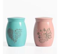 Contid Aluminium Mini Urns-Set of 2,High 1.6 Inch Small Cremation Keepsake Urn for Human/Pet Ashes,Memorial Sharing Urns for Family and Loved Ones