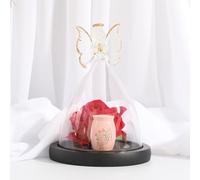 Contid Butterfly Mini Urn,Small urns for human Ashes keepsake Glass Angel Figurine with Roses Ashes Holder little urn Mother for Women Beautiful Mini Sharing Funeral Urns
