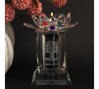 Contid small urns for human ashes,Cremation Keepsake Photo Urn Rotatable Crystal Mini Candle Urns for Ashes Keepsake Decorative Engraving Tree of Life Urn Remember Your Love One Lost