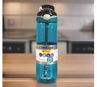 Contigo 720ml Water Bottle With Flip Straw Blue Leakproof BPA Free Sports School