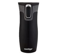 Contigo West Loop Autoseal Travel Mug, Stainless Steel Thermal Mug, Vacuum Flask, Leakproof, Coffee Mug with BPA Easy-Clean Lid, Matt Black, 470 ml