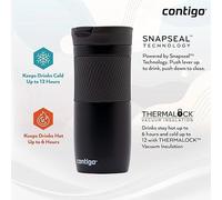 Contigo Byron Travel Mug Thermal Cup - Matte Black Stainless Steel 470ml