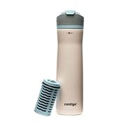 Contigo Clybourn Chill Freeflow Filtration Stainless Steel Water Bottle with Spill-Proof Lid, 24oz Filtered Water Bottle with Carbon Fiber Filter, Lasts up to 6 Months, Salt