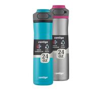Contigo Cortland Chill 2.0 Water Bottle with AUTOSEAL Lid | Stainless Steel Water Bottle, 24 oz., 2-Pack, Juniper & Dragon Fruit