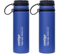 Contigo Fuse Stainless Steel Drinks Bottle, 100% Leakproof, Large Water Bottle with Wide Screw-top lid, Keeps Drinks Cold for up to 30 Hours, Premium Outdoor Insulated Bottle, 700 ml (Pack of 2)