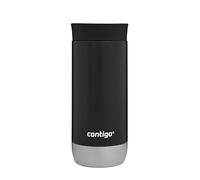 Contigo Huron Snapseal Travel Mug | Stainless Steel Thermal Mug | Vacuum Flask | Leakproof Tumbler | Coffee to Go Mug with BPA Free Easy-Clean Lid | Licorice | 470 ml