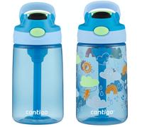 Contigo Kids Water Bottle with Redesigned AUTOSPOUT Straw 14oz 2 Pack Blue Poppy and Periwinkle Blue Poppy with Periwinkle