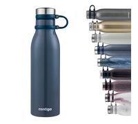 Contigo Matterhorn Water bottle with Thermalock insulation, BPA-free stainless steel bottle with screw cap, leak-proof drinking bottle, keeps beverages up to 24h cold / up to 10h hot, 590 ml
