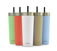Contigo No-Spill Tumbler with Straw 720 ml | 100% Leak-Proof & Spill-Proof | Stainless Steel Vacuum Insulated Water Bottle with Lid | Cold for 14 Hours | Travel Mug | Thermal Flask | BPA Free
