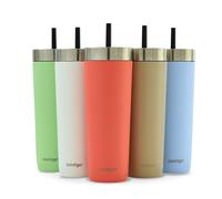 Contigo No-Spill Tumbler with Straw 720 ml | 100% Leak-Proof & Spill-Proof | Stainless Steel Vacuum Insulated Water Bottle with Lid | Cold for 14 Hours | Travel Mug | Thermal Flask | BPA Free