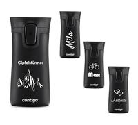 Contigo Pinnacle Autoseal Thermal Mug with Engraving - Name Stainless Steel Insulated Mug, Travel Mug, Coffee Mug to Go, Leak-Proof, Easy-Clean Lid, BPA-Free, 300 ml (Matte Black)