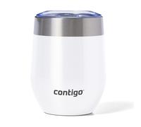 contigo River North Stainless Steel Wine Tumbler with Splash-Proof Lid, 12 Oz, Sunbeam White