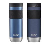 Contigo SNAPSEAL Insulated Stainless Steel Travel Mug with Grip, 20oz., Blue Corn Transparent Satin & Midnight Berry