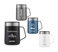 Contigo Streeterville Desk Mug with Engraving Name Stainless Steel Insulated Mug Travel Mug with Handle and Lid Coffee to Go Mug Keeps Coffee and Tea Warm for up to 5 Hours Office & Home, 420 ml