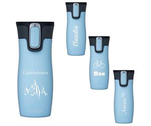 Contigo West Loop Autoseal Thermal Mug with Engraving - Name Stainless Steel Insulated Mug, Travel Mug, Coffee Mug to Go, Leak-Proof (Iced Aqua)