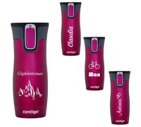 Contigo West Loop Autoseal Thermal Mug with Engraving, Stainless Steel Insulated Mug, Travel Mug, Coffee Mug to Go, Leak-Proof (Raspberry)