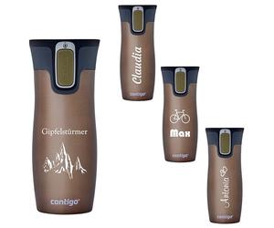 Contigo West Loop Autoseal Thermal Mug with Engraving, Stainless Steel Insulated Mug, Travel Mug, Coffee Mug to Go, Leak-Proof (Latte)