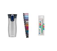 Contigo West Loop Autoseal Travel Mug, Stainless Steel Thermal Mug, Vacuum Flask, Leakproof Tumbler, Coffee Mug with BPA Easy-Clean Lid, 470 ml + Parker Jotter Originals Ballpoint Pen
