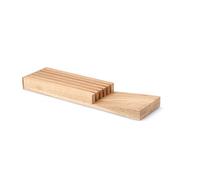 Continenta Block for Drawer Rubber Wood for 5 Knifes, Light Brown, One Size