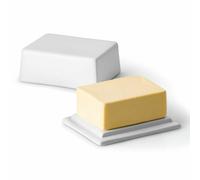 Continenta Butter Dish for 250 g Butter Butter Dish Ceramic White
