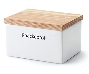 Continenta Ceramics Storage Box With Removable Sticker Wooden Lid