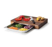Continenta Cutting board walnut with 1 tray 32x48 cm