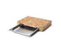 Continenta End Grain Chopping Board with Drawer Stainless Steel Dimensions: 39 x 27 x 6 cm, Wood, Light Brown, One Size