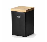 Continenta storage box, storage box, ceramic, rubber wood, black, 1 L