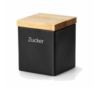 Continenta storage box, storage box, ceramic, rubber wood, black, 800 ml