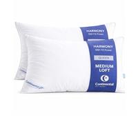 Continental Bedding 100% Luxury Down Pillows Queen Size Set of 2 - Family Made in New York - Breathable Bed Cushions for Sleeping, Back, Side, Belly Sleepers - 550 fp Medium Firmness and Loft