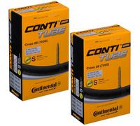 Continental Cross 28 700 x 32-47c Bike Inner Tubes - Presta 60mm Long Valve (Pair),Black