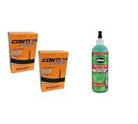 Continental Cross 28 700 x 32-47c Bike Inner Tubes - Presta 60mm Long Valve (Pair),Black & Slime 10026 Bike Tube Puncture Repair Sealant, Prevent and Repair, suitable for all Bicycles