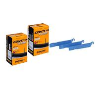 Continental MTB 27.5" x 1.75-2.5 Mountain Bike Inner Tubes with Presta Valve (Pair) & Park Tool TL-1.2 - Tyre Lever Set Of 3 Carded Tool, Blue