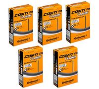 Continental Race 28 700 x 20-25c Bike Inner Tubes - Presta 80mm Long Valve (Pack of 5), Black