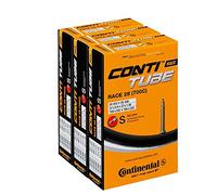 Continental Race 28 700 x 20-25c Road Bike Inner Tubes - 42mm Presta Valve (Pack of 3) - with Ano Adapters,Black / Gold