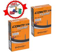 Continental Race 28 700 x 20-25c Road Bike Inner Tubes - 42mm Presta Valve (Pair) - with FREE Ano Adapters