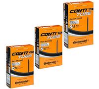 Continental Race 28 700 x 20-25c Road Bike Inner Tubes - 80mm Presta Valve (Pack of 3) - with FREE Ano Adapters