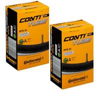 2x Continental 26" MTB Inner Tubes Schrader Car Valve + BALDYS TYRE LEVERS