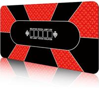 CONTINUE Poker Table Mat - 8-10 Player Texas Hold'em Poker Mat with Anti-Slip Rubber Base and Carrying Bag for Poker Games, Blackjack, Casino (Small-red)