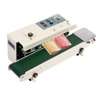 Continuous Bag Sealer Machine with Temperature Control, Horizontal Band Sealer for Plastic Bags 0.02-0.08mm Thickness with Printing Function