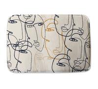 Continuous line drawing of faces Designer Bathmat Benjamin Tate Design Black One Size