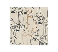 Continuous line drawing of faces Designer Splash Back Benjamin Tate Design Natural One Size